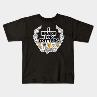 I brake for critters flower circle ring Kids T-Shirt